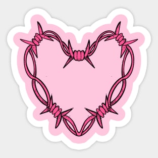 Pink barbed wire heart Sticker